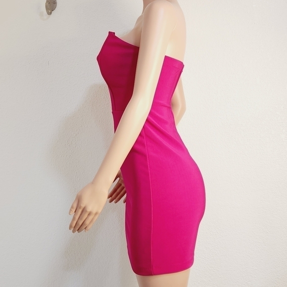 LULU'S Pink Bodycon Strapless Dress Size: M - Picture 2 of 7